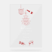 手描きマルーンイラストドードル結婚ズ アクリルサイン (正面)