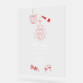 手描きマルーンイラストドードル結婚ズ アクリルサイン (傾斜)