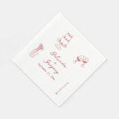 手描きマルーンイラストドードル結婚ズ スタンダードランチョンナプキン (角)