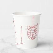 手描きマルーンイラストドードル結婚ズ 紙コップ (裏面)