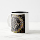 手描きマンダラデザイン ツートーンマグカップ (正面左)