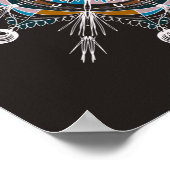 手描きマンダラドードルアートボカラフルホ ポスター (角)