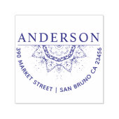 手描きマンダラファミリー名丸差出人住所 セルフインキングスタンプ (デザイン)