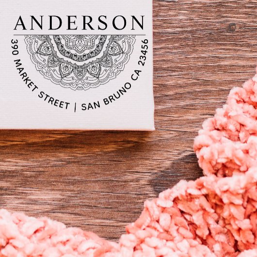 手描きマンダラファミリー名丸差出人住所 セルフインキングスタンプ