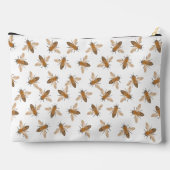 手描きミツバチのジッパーパウチ アクセサリーポーチ (裏面)