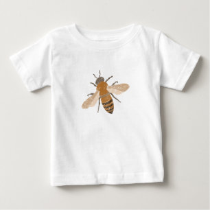手描きミツバチの子供とベビーシャツ ベビーTシャツ