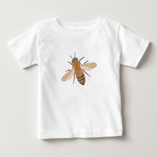 手描きミツバチの子供とベビーシャツ ベビーTシャツ (正面)