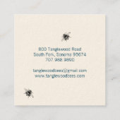 手描きミツバチ製品フローラ スクエア名刺 (裏面)