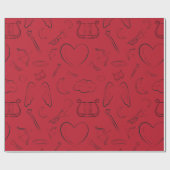 手描きミニマリストバレンタイン ラッピングペーパー (フラット)