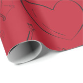 手描きミニマリストバレンタイン ラッピングペーパー (ロールコーナー)