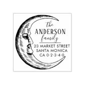 手描きムーンカスタム差出人住所 ラバースタンプ (インプリント)