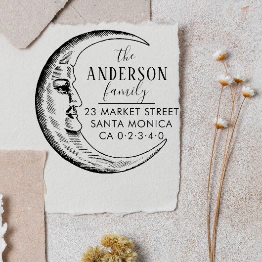 手描きムーンカスタム差出人住所 ラバースタンプ