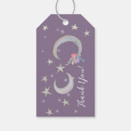 手描きムーンスター花ありがとう赤ちゃんシャワー ギフトタグ