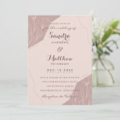 手描きメイブピンクエレガントクリーム結婚フローラ 招待状 (スタンド正面)