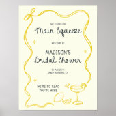 手描きメイン絞りブライダルシャワーへようこそ ポスター (正面)