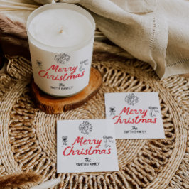 手描きメリークリスマスギフトパーソナライズされたラベル スクエアシール