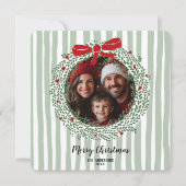 手描きメリークリスマスボウリース写真 招待状 (正面)