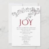 手描きモダンドードルミスタントレクリスマスパーティー 招待状 (正面)