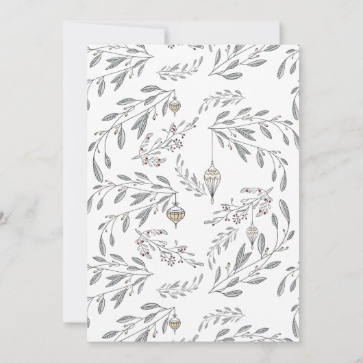 手描きモダンドードルミスタントレクリスマスパーティー 招待状 (裏面)