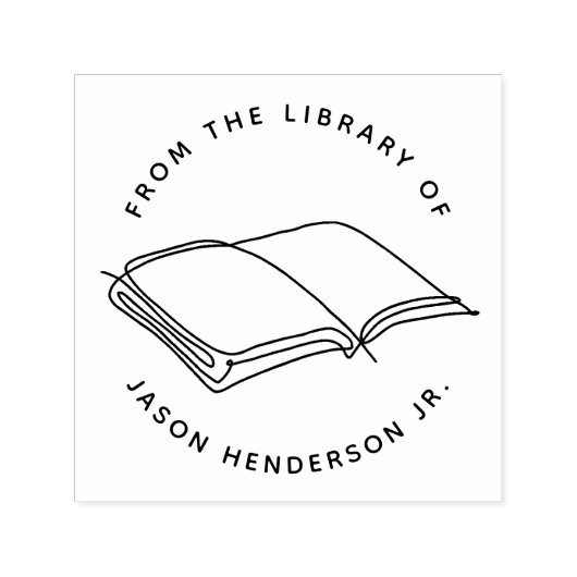 手描きモダンブックミニマル名前をカスタムする セルフインキングスタンプ (デザイン)