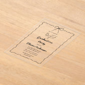 手描きモダン弓&スクイグル卒業パーティー アクリル招待状 (レイダウン)