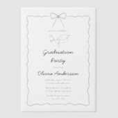 手描きモダン弓&スクイグル卒業パーティー ベラム紙招待状 (正面)