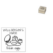 手描きモダン生卵ファミリーファーム名卵 ラバースタンプ (押印)