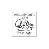 手描きモダン生卵ファミリーファーム名卵 ラバースタンプ (インプリント)