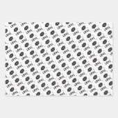 手描きモダン白黒ハート ラッピングペーパーシート (正面2)