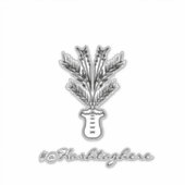 手描きヤシの木の名前スクリプト カーステッカー シール (正面)