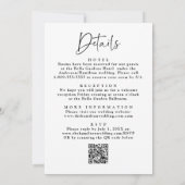 手描きヤシの木QRコードすべて結婚の 招待状 (裏面)