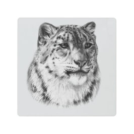 手描きユキヒョウ メタルプリント