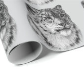 手描きユキヒョウ ラッピングペーパー (ロールコーナー)