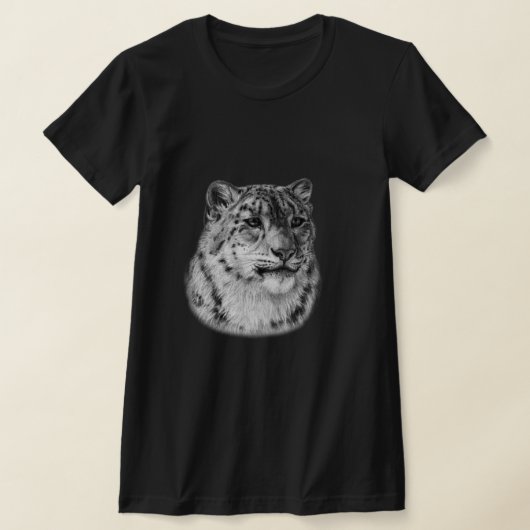 手描きユキヒョウ Tシャツ (レイダウン)