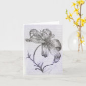 手描きユリ カード (黄色い花)