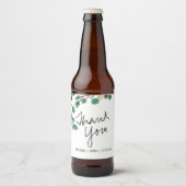 手描きユーカリの葉のサンキューデザイン ビールラベル (正面)