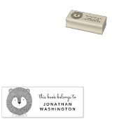 手描きライオンこの本は名前をカスタムする ラバースタンプ (押印)