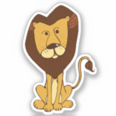 手描きライオンのステッカー シール (正面)