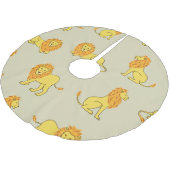 手描きライオン：ヴィンテージ柄。 ブラッシュドポリエステルツリースカート (アングル)