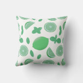 手描きライムとミント植物枕 クッション (裏面)