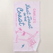 手描きラストトースト独身最後の週末 ビーチタオル (正面)