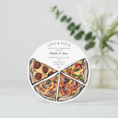 手描きラブアンドピザイタリアン婚約 招待状 (スタンド正面)