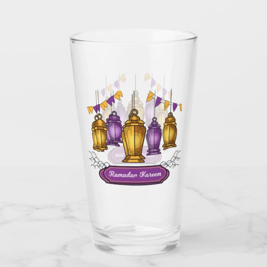 手描きラマダーン・カレム – Tシャツ・キーチェーン タンブラーグラス (正面)