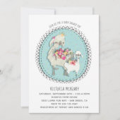 手描きラマママベビーシャワー招待状 招待状 (正面)