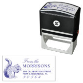 手描きリスのファミリ名差出人住所 セルフインキングスタンプ (インサイチュ)