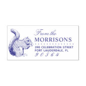 手描きリスのファミリ名差出人住所 セルフインキングスタンプ (デザイン)