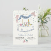 手描きリハお洒落ーサルディナーキューピッド 招待状 (スタンド正面)