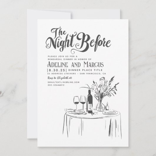 手描きリハーサルファンキーディナー 招待状 (正面)