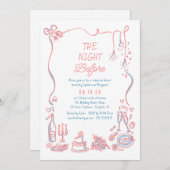 手描きリハーサルファンキーディナー 招待状 (正面/裏面)