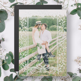 手描きリボン付き写真付きSave the Date